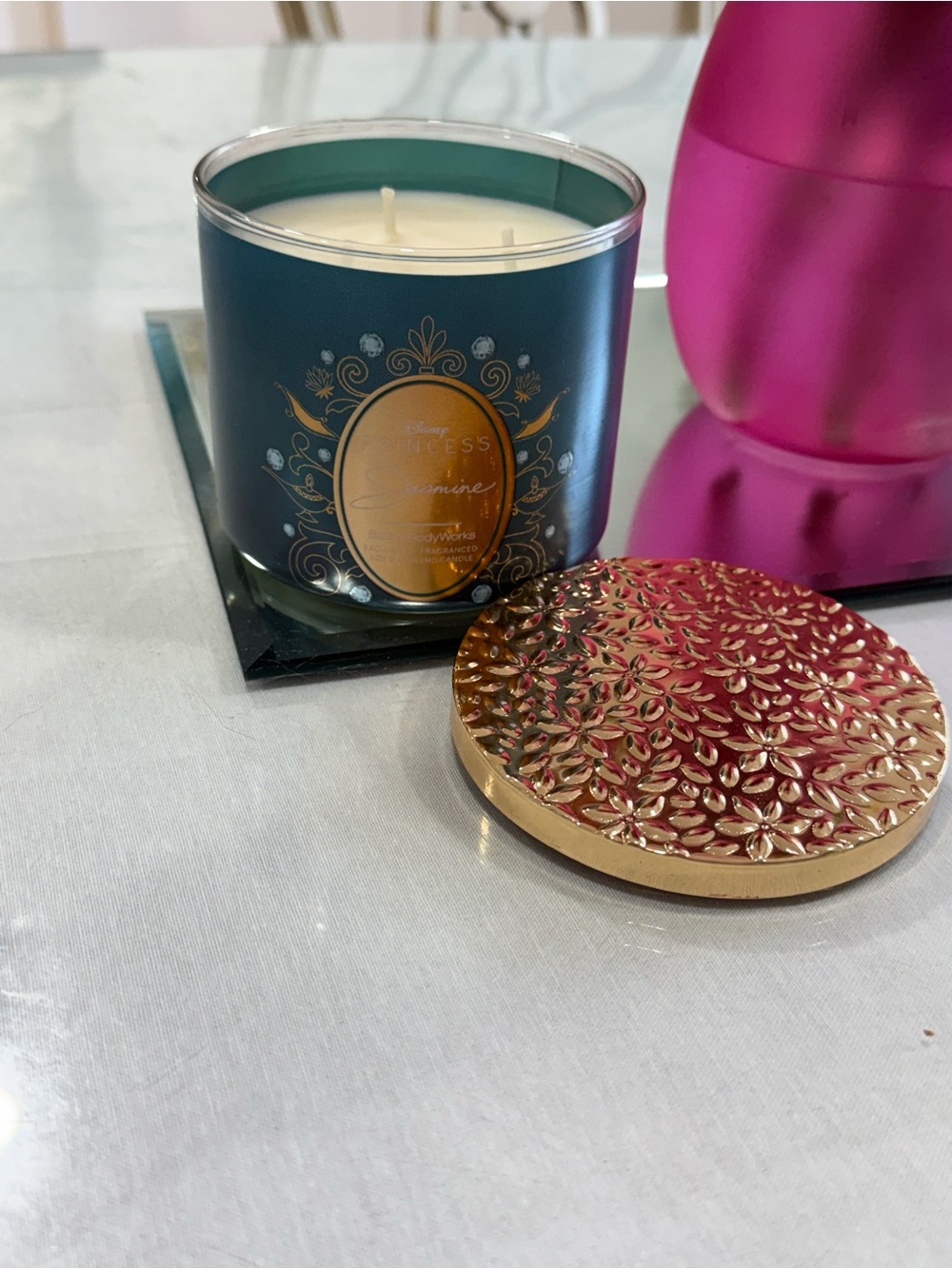Limited edition Disney Princess Jasmine Scented Candle - Teal and Gold